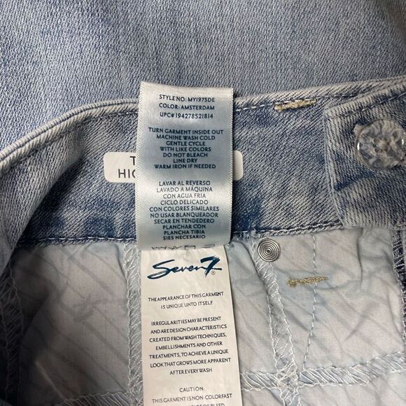 SEVEN7 Women’s Distressed High Rise Skinny Slimming Control‎ Jeans Size 14 Blue - Picture 6 of 11